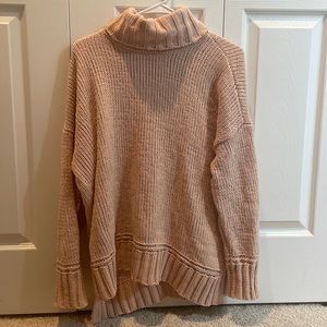 aerie pink turtleneck sweater